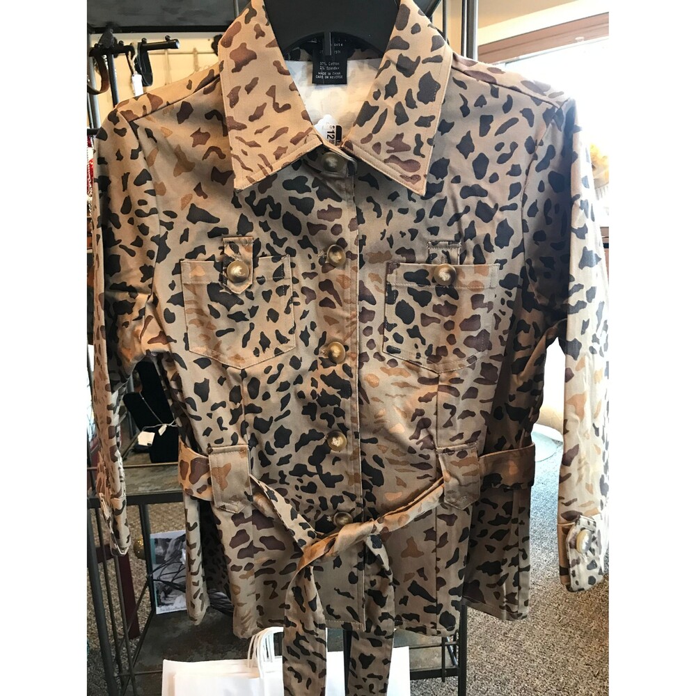 Carole Little Petite leopard jacket NWOT